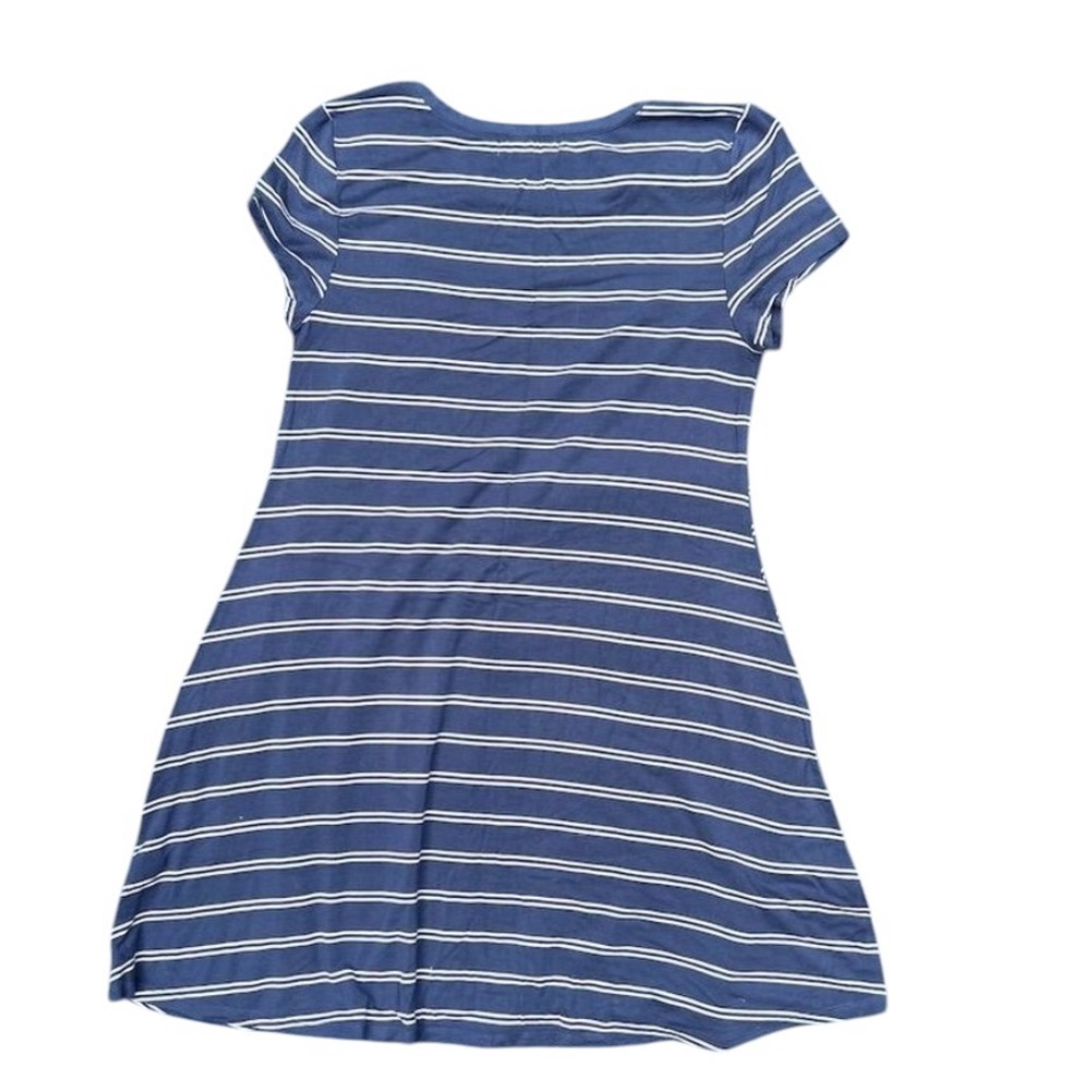 M Blue Striped T-Shirt Dress Knee Length Casual​